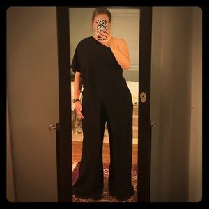 Asymmetrical black jumpsuit